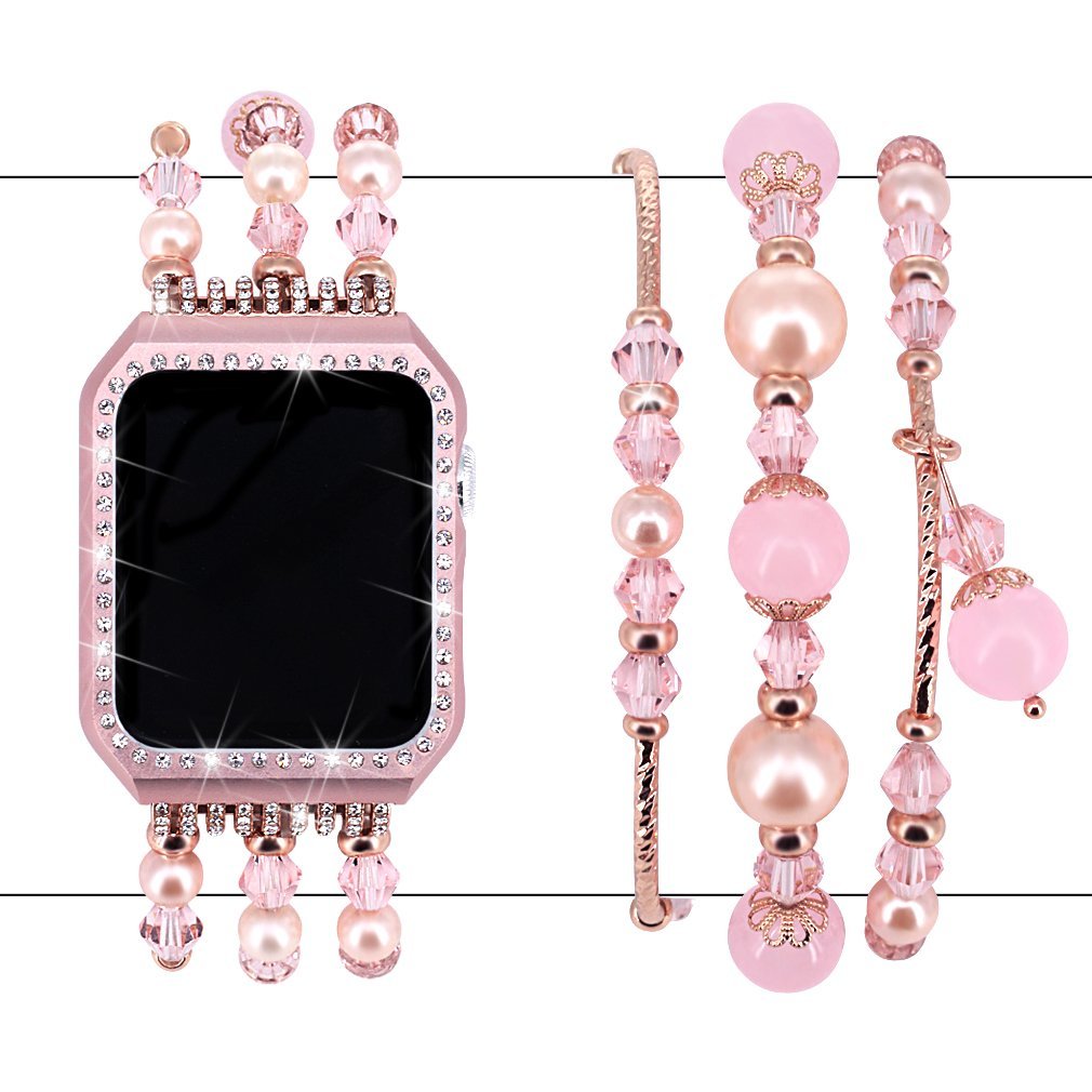 Sylish Charm Bracelet Strap and Bling Case For Apple Watch