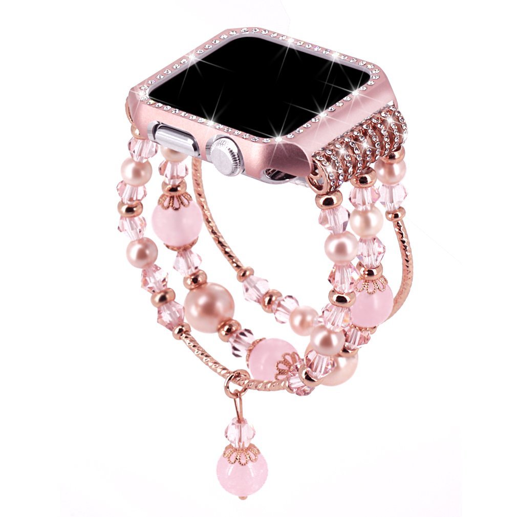 Sylish Charm Bracelet Strap and Bling Case For Apple Watch