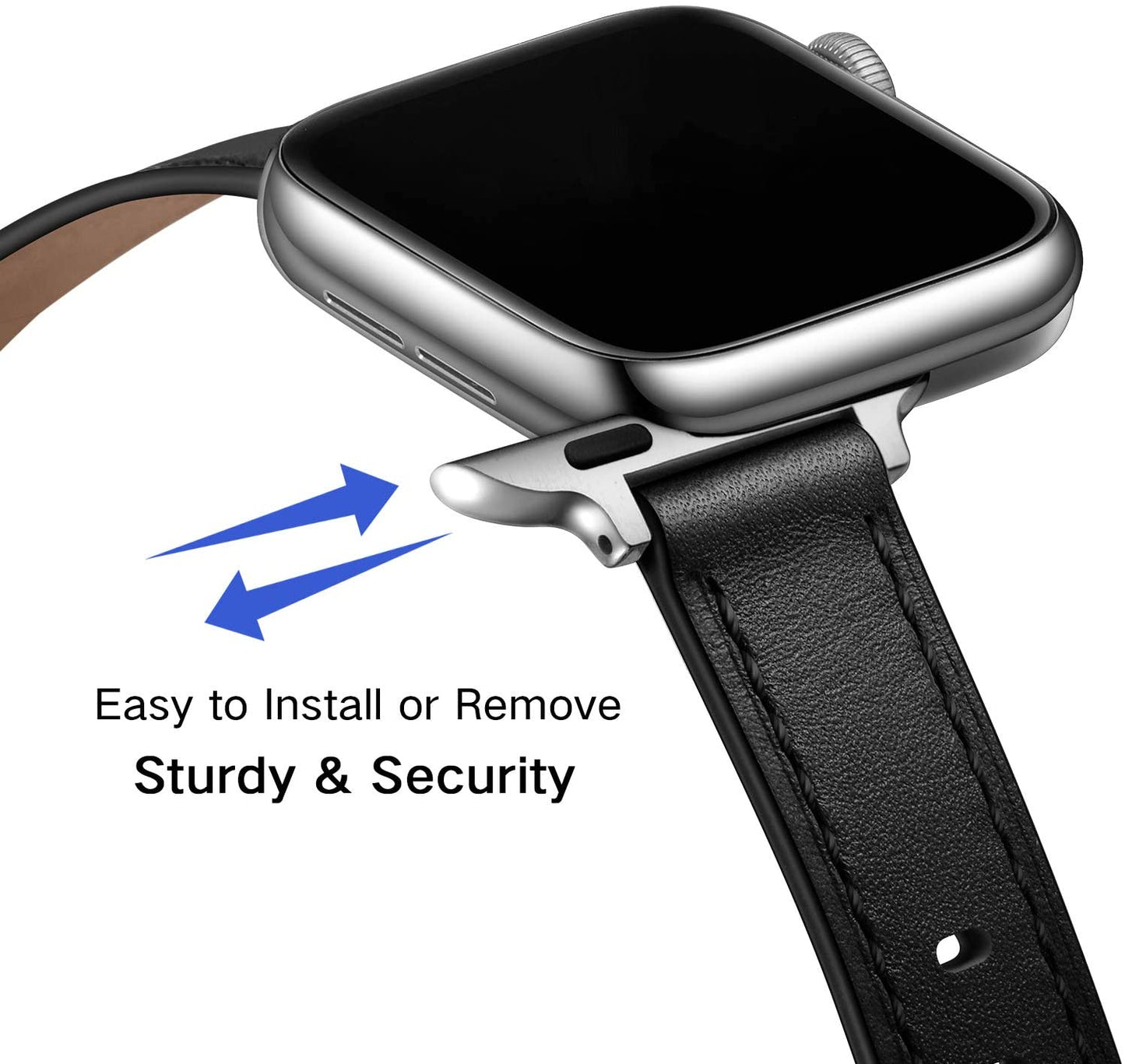 Single Tour Slim Genuine Leather strap For Apple Watch - Wristwatchstraps.co