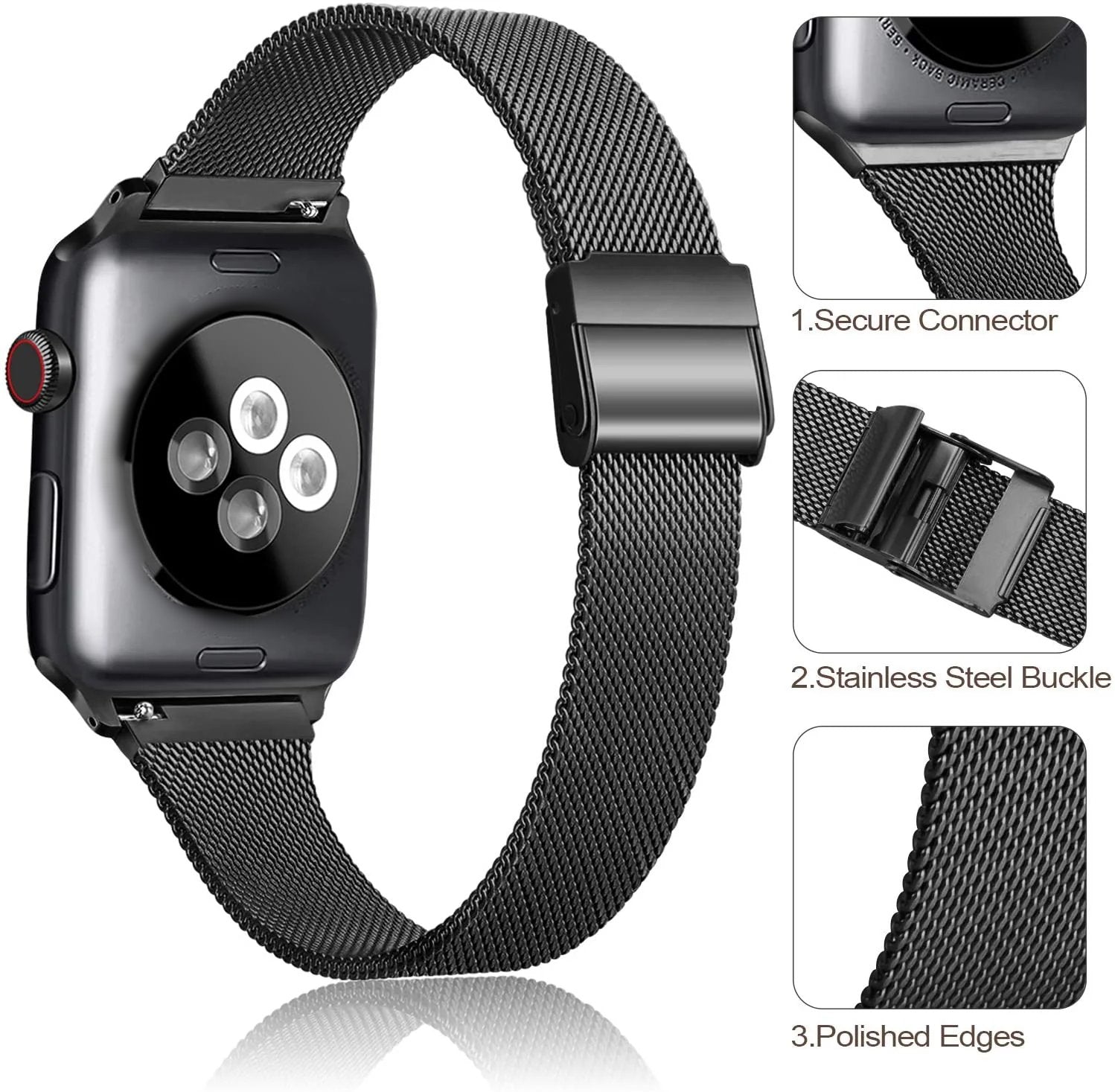 Slim Milanese Strap with Clasp for Apple Watch - Wristwatchstraps.co