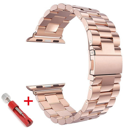 Stainless Steel Metal Bands with Folding Clasp and link tool for Apple Watch - Wristwatchstraps.co