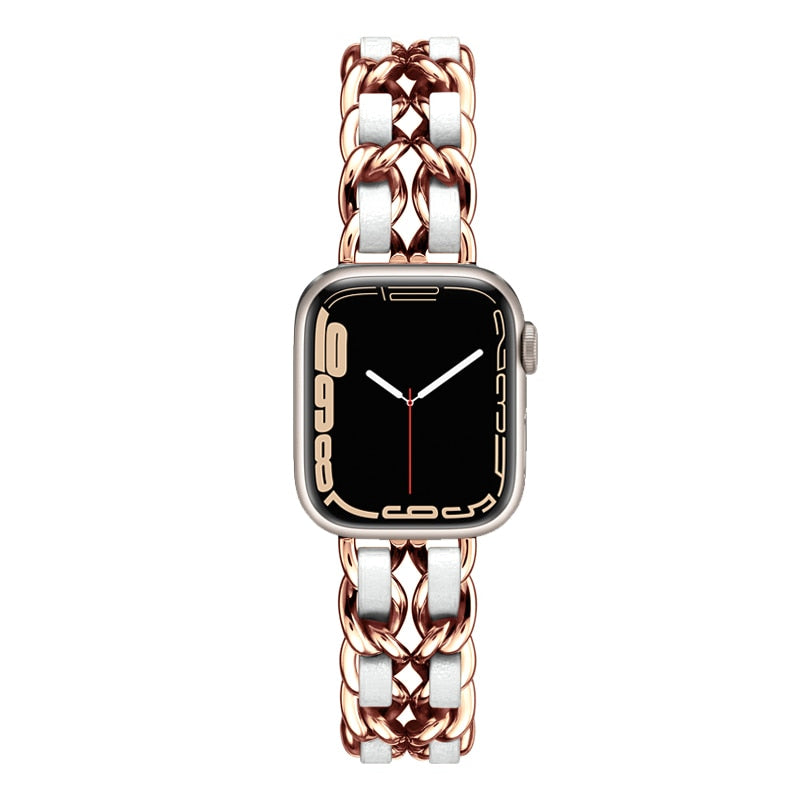 Swarovski Collections: Sparkling chain strap For Apple Watch® 40mm & 41mm,  Silver tone, Stainless steel| Dreamtime Creations