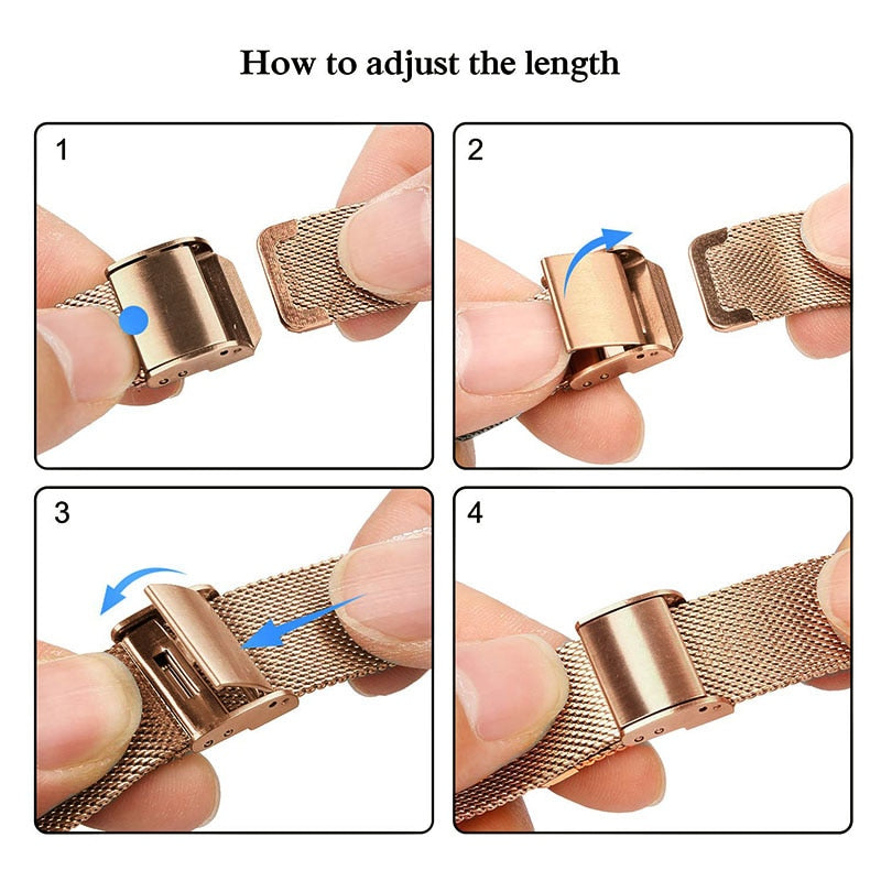 How to adjust discount a milanese watch strap