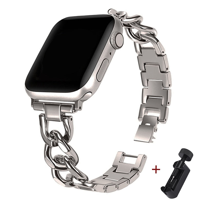 Cuban Link Chain Strap for Apple watch - Wristwatchstraps.co