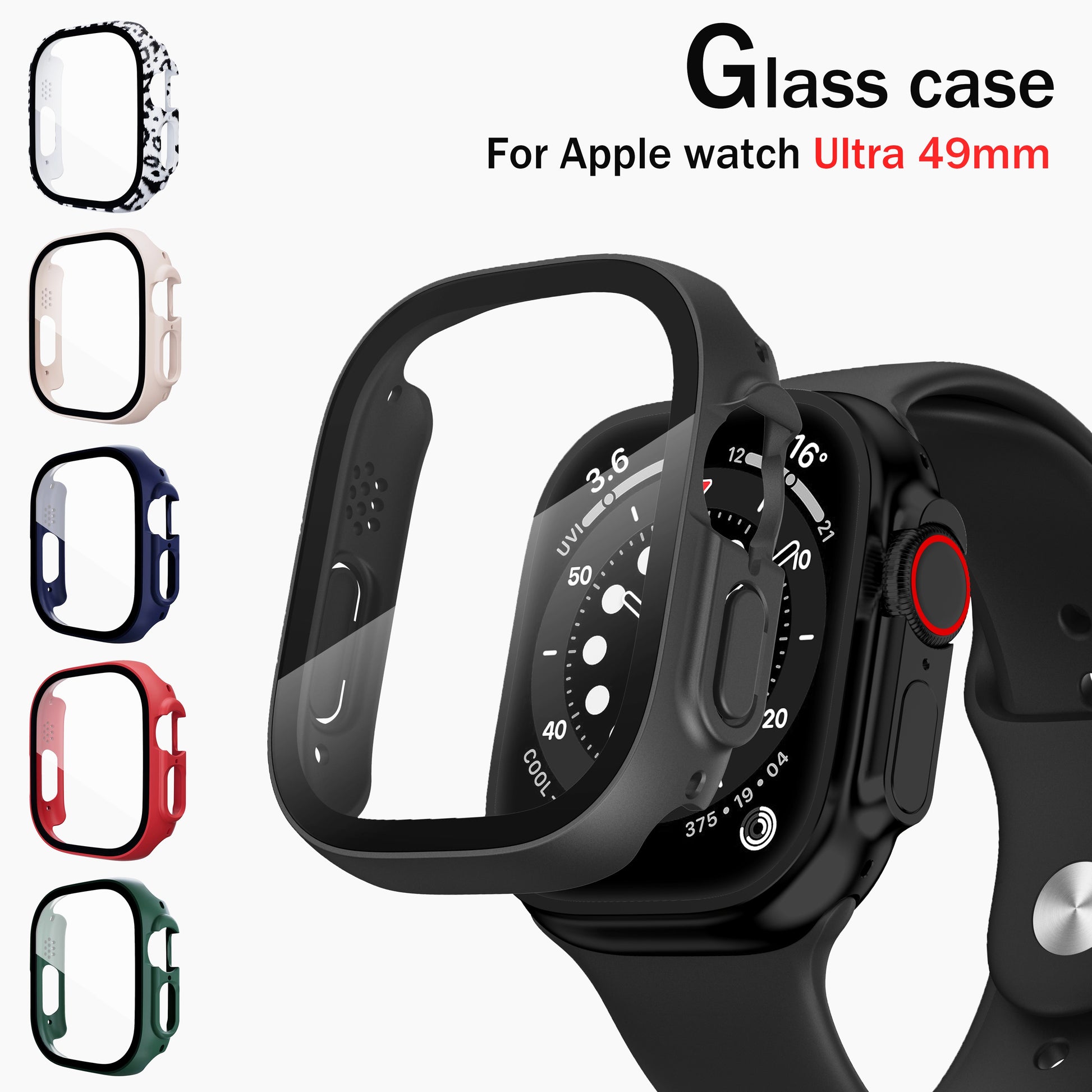 Tempered Glass Case Cover For Apple Watch Ultra 49mm - Wristwatchstraps.co