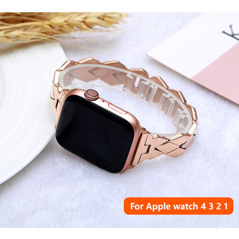 Ladies Stainless Steel Strap for Apple Watch - Wristwatchstraps.co