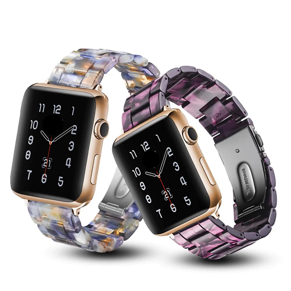 Resin Watch Strap with Stainless Steel Buckle for Apple Watch - Wristwatchstraps.co