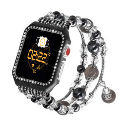 Stylish Charm Bracelet Beaded Strap and Bling Case For Apple Watch - Wristwatchstraps.co
